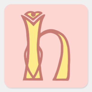 Celtic Knot letter initiaal monogram H Vierkante Sticker
