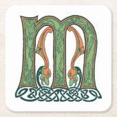 Celtic Knot Letter M, Irish Design Kartonnen Onderzetters (Voorkant)