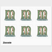 Celtic Knot Letter M, Irish Design Vierkante Sticker (Vel)