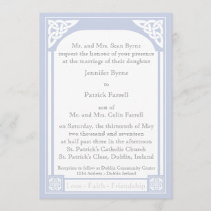 Celtic Knot Lijst Invitation - Lichtblauw Kaart