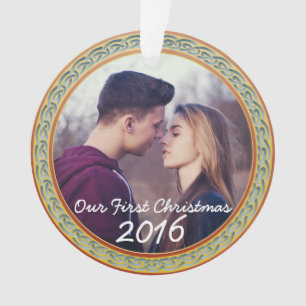 Celtic Knot Lijst & "Our First Kerstmis" Ornament