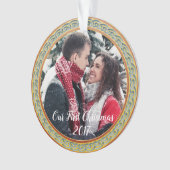 Celtic Knot Lijst & "Our First Kerstmis" Ornament (voorkant)