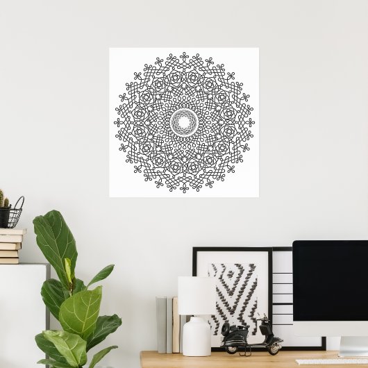 Celtic Knot Mandala 1 Poster (Thuiskantoor)