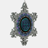 Celtic Knot Mandala kerstversier Tin Sneeuwvlok Ornament (Links)