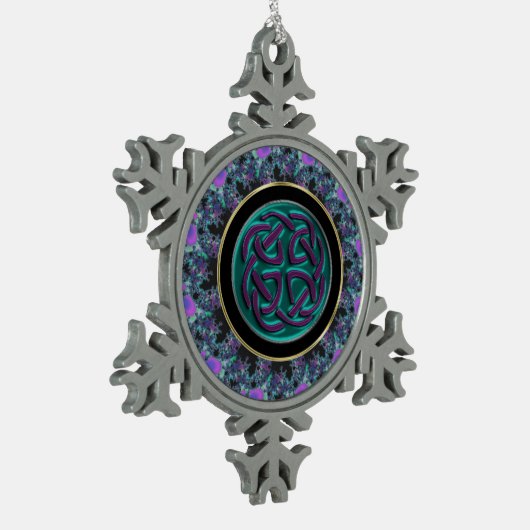 Celtic Knot Mandala kerstversier Tin Sneeuwvlok Ornament (Links)