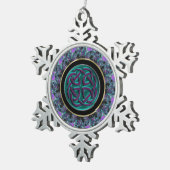 Celtic Knot Mandala kerstversier Tin Sneeuwvlok Ornament (Rechts)