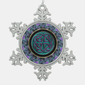 Celtic Knot Mandala kerstversier Tin Sneeuwvlok Ornament (Voorkant)