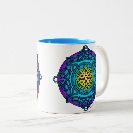 Celtic Knot Medallion Mok _ coole tones_ARD (Voorkant rechts)