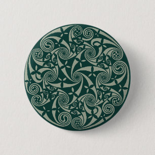 Celtic Knot Medallion Round Design, Iers kunstwerk Ronde Button 5,7 Cm