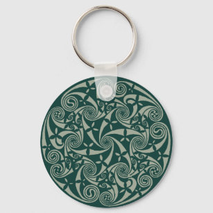 Celtic Knot Medallion Round Design, Iers kunstwerk Sleutelhanger