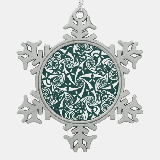 Celtic Knot Medallion Round Design, Iers kunstwerk Tin Sneeuwvlok Ornament (Voorkant)