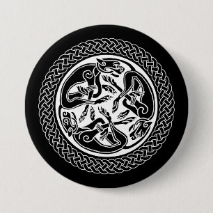 Celtic Knot met honden Ronde Button 7,6 Cm