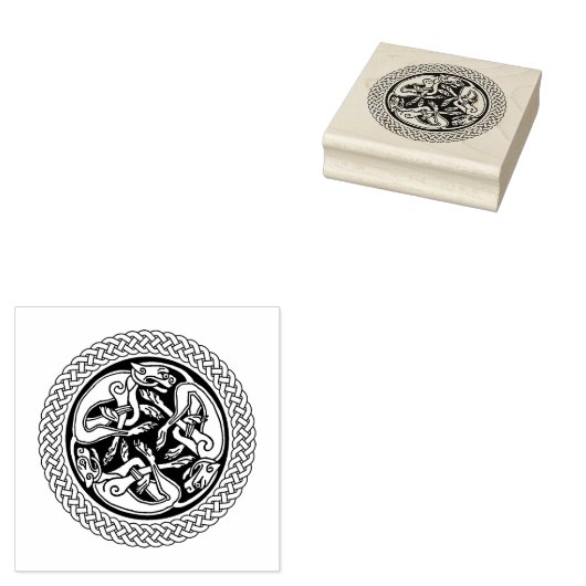 Celtic Knot met honden Rubberstempel (Gestempeld)