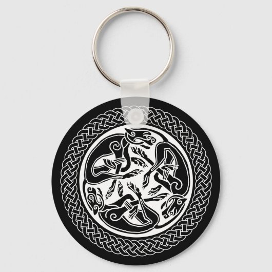 Celtic Knot met honden Sleutelhanger (Voorkant)