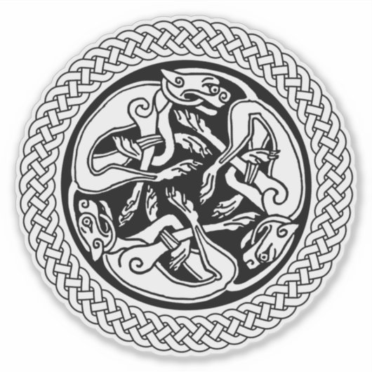 Celtic Knot met honden Sticker (Voorkant)