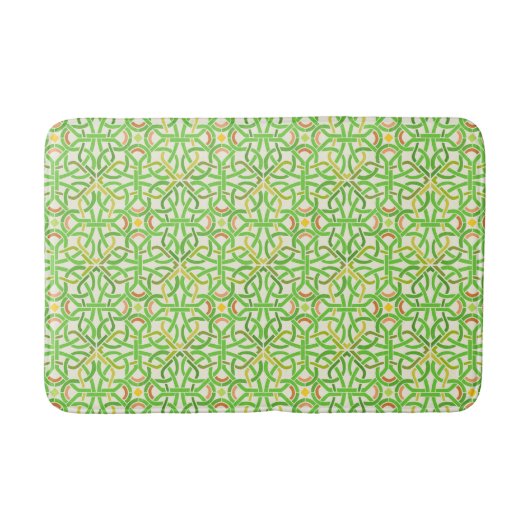 Celtic Knot Modern Basketweve Braid Green Pattern Badmat (Voorkant)