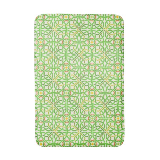 Celtic Knot Modern Basketweve Braid Green Pattern Badmat (Voorkant Verticaal)