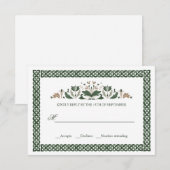 Celtic Knot | Modern Floral Irish Wedding Kaart (Voorkant / Achterkant)