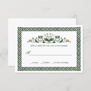 Celtic Knot   Modern Floral Irish Wedding Kaart
