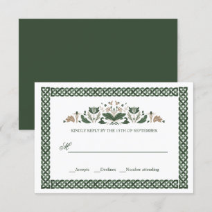 Celtic Knot   Modern Floral Irish Wedding Kaart