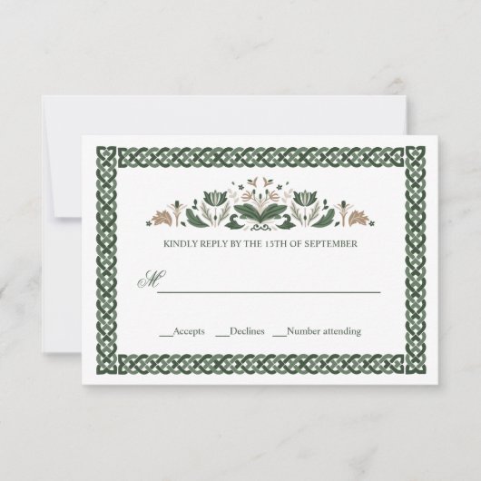 Celtic Knot | Modern Floral Irish Wedding Kaart (Voorkant)