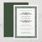 Celtic Knot | Modern Floral Irish Wedding Kaart (Voorkant / Achterkant)