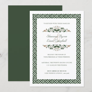Celtic Knot   Modern Floral Irish Wedding Kaart