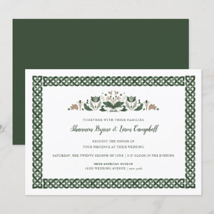 Celtic Knot   Modern Floral Irish Wedding Kaart
