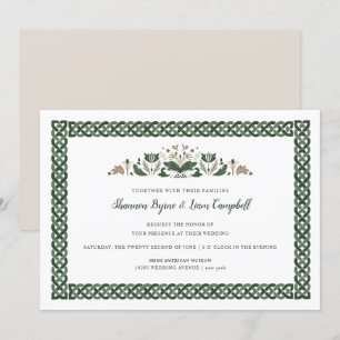 Celtic Knot   Modern Floral Irish Wedding Kaart