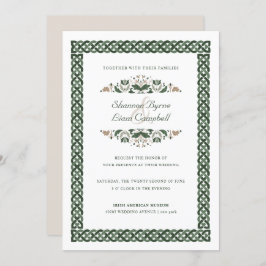 Celtic Knot | Modern Floral Irish Wedding Kaart