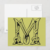 Celtic Knot Monogram Letter M Briefkaart (Voorkant / Achterkant)