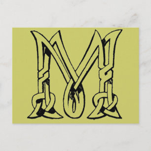 Celtic Knot Monogram Letter M Briefkaart