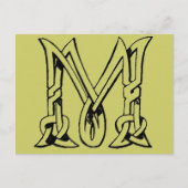 Celtic Knot Monogram Letter M Briefkaart (Voorkant)