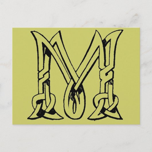 Celtic Knot Monogram Letter M Briefkaart (Voorkant)