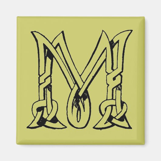  Celtic Knot Monogram Letter M Magneet (Voorkant)