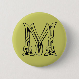  Celtic Knot Monogram Letter M Ronde Button 5,7 Cm