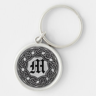 Celtic Knot Monogram Zilveren Sleutelhanger