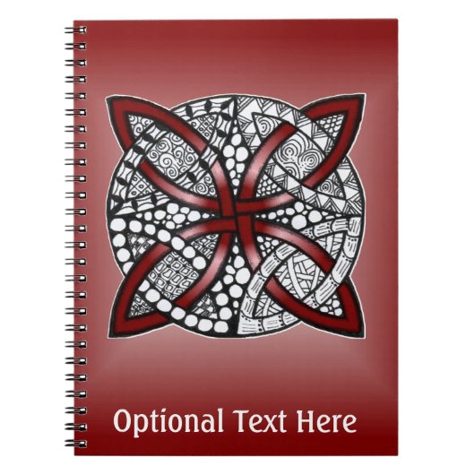 Celtic Knot Original Design Red Notitieboek (Voorkant)