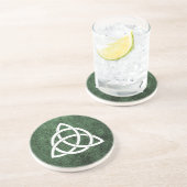 Celtic Knot over Green Granite Zandsteen Onderzetter (Zijkant)