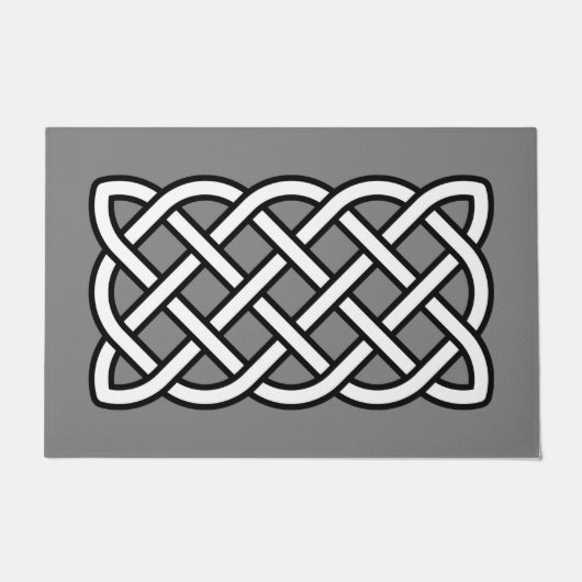 Celtic Knot Pattern, Black & White op Grey/Grey Deurmat (Voorkant)