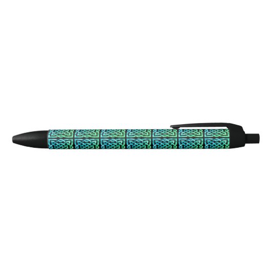 Celtic Knot Pattern Blue Green Pen (Bovenkant)