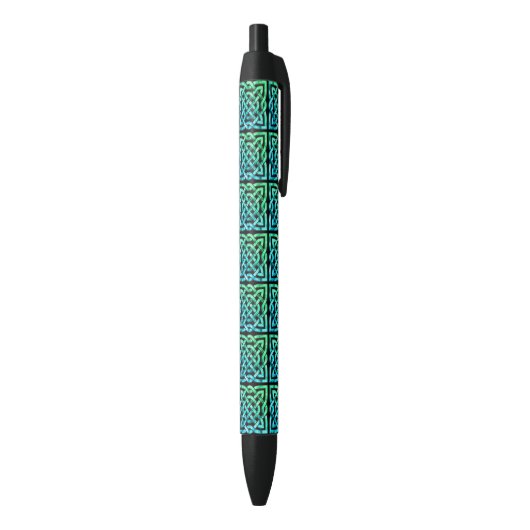 Celtic Knot Pattern Blue Green Pen (Achterkant (Verticaal))