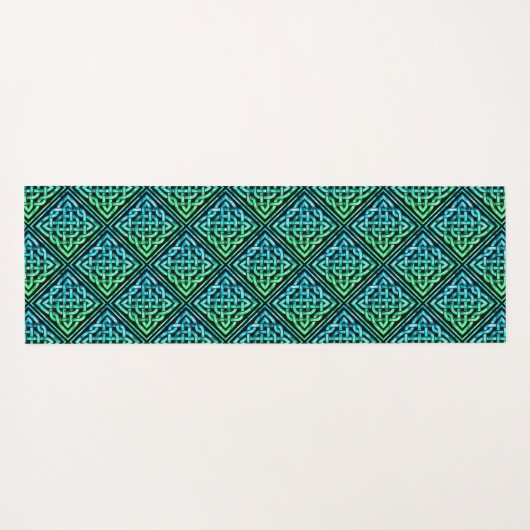Celtic Knot Pattern Blue Green Yoga Mat (Achterkant (horizontaal))