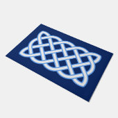 Celtic Knot Pattern, Cobalt Blue en White Deurmat (Schuin)
