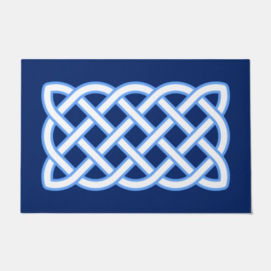 Celtic Knot Pattern, Cobalt Blue en White Deurmat (Voorkant)