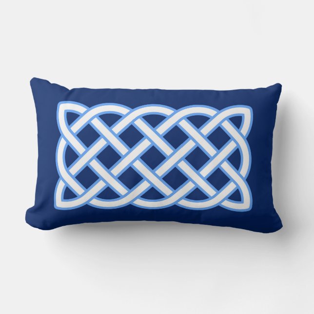 Celtic Knot Pattern, Cobalt Blue en White Kussen (Voorkant)