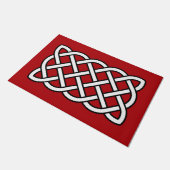 Celtic Knot Pattern, Deep Red, Black and White Deurmat (Schuin)