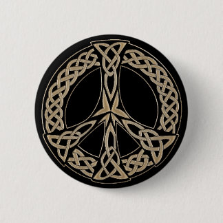 Celtic Knot Pattern Peace Sign Ronde Button 5,7 Cm