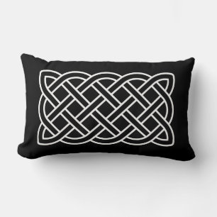 Celtic Knot Pattern, White on a Black Background Kussen