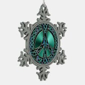 Celtic Knot Peace Sign Snowflake Ornament (Links)
